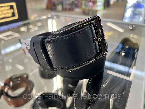 Широкий чоловічий ремінь з італійської шкіри синього кольору 40 мм PS Leather Київ