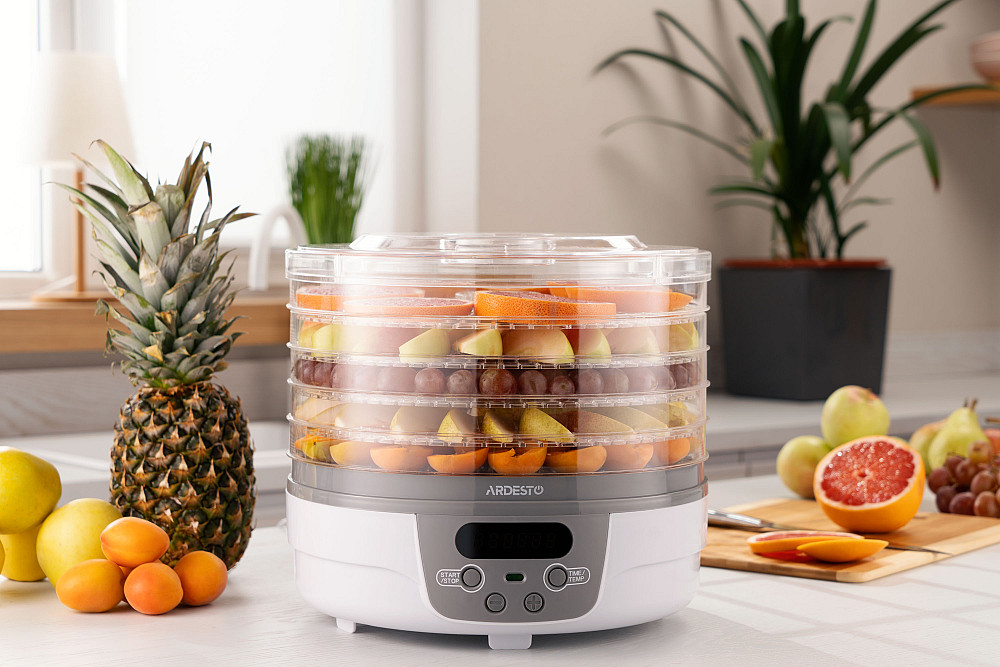 Сушарка для продуктів ARDESTO FDB-5321T, 250Вт, піддонів -5x3см, діаметр-32см, макс-70°С, таймер, електр. управління, пластик , білий Киев - изображение 6