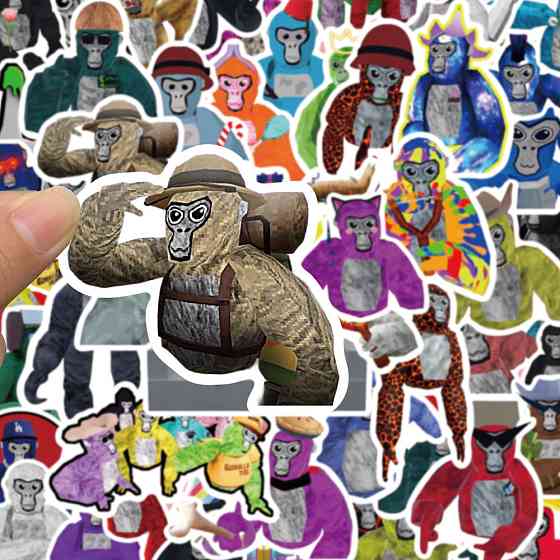 Набор виниловых наклеек с персонажами и эстетикой популярной VR-игры Gorilla Tag UU082 Киев
