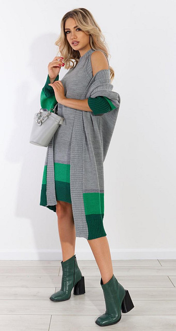 В'язаний костюм плаття з кардиганом з люриксом (46-48) Київ - фото 4