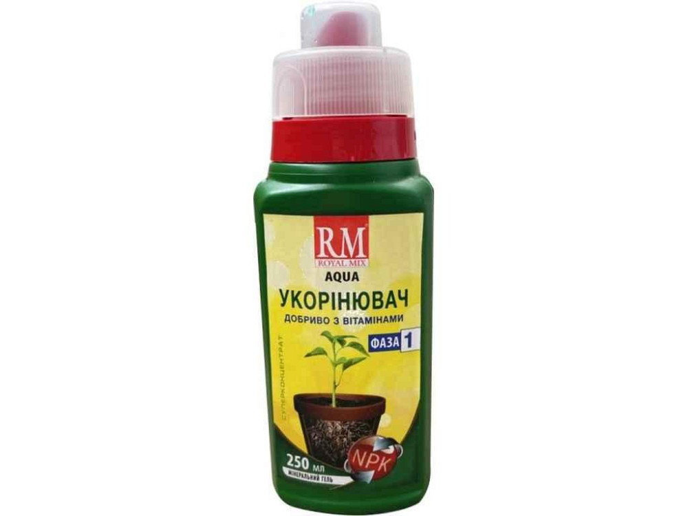 Добриво рідке 250мл AQUA гелевий, укорінювач ТМ ROYAL MIX Київ - фото 1