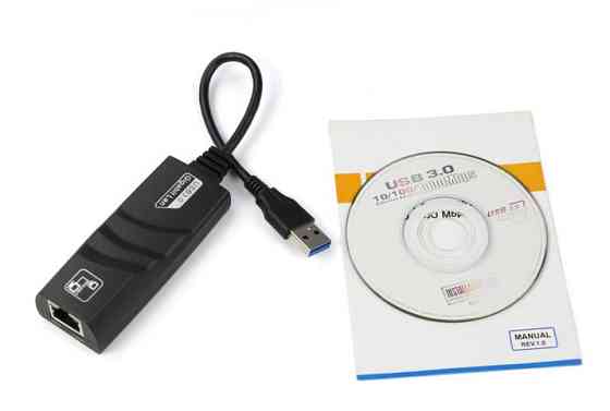 Перехідник USB 3.0 Type-A --> Ethernet RJ45 1000Mb Realtek RTL чорний Вінниця
