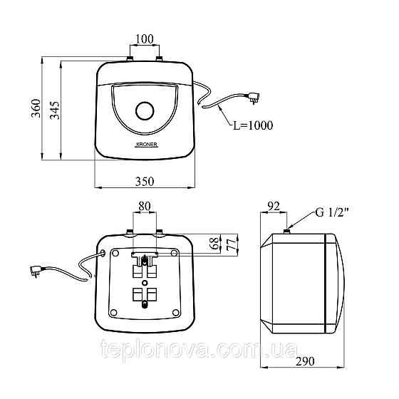 Водонагрівач Kroner Small K10SU1.5 з мокрим ТЕНом Чернівці