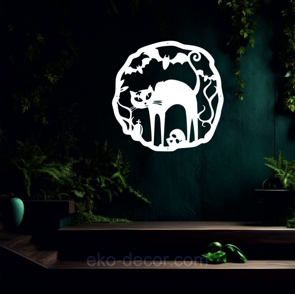 Декоративне настінне 3D Панно «Хелловін», Декор на стіну з об'ємом 50*50 см, Білий Київ - фото 6