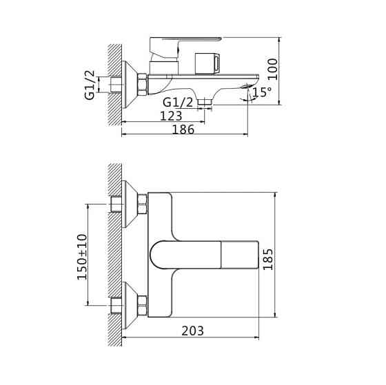 Смеситель для ванны Haiba Alex модель 009 (HB0889) Харьков