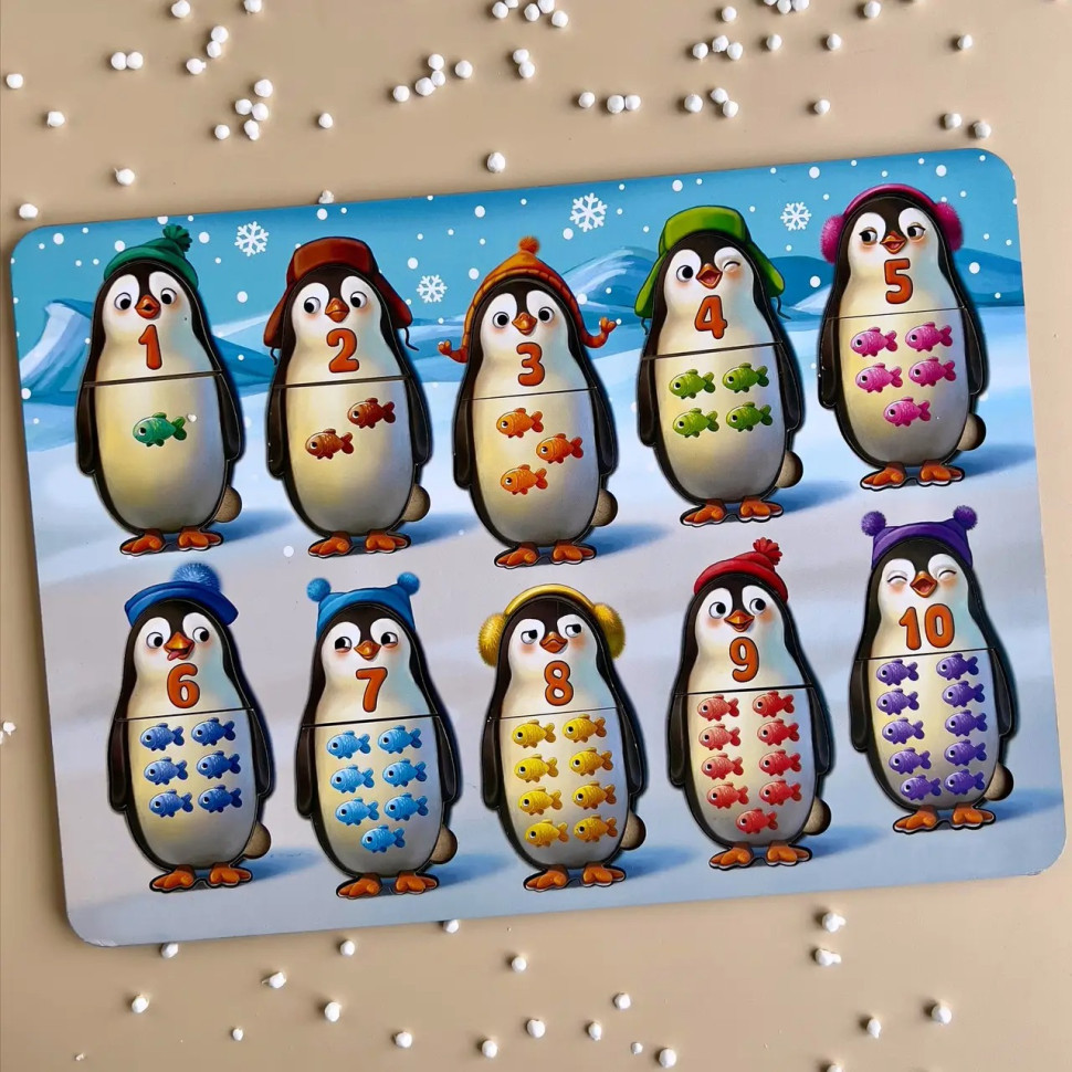 Дерев'яний пазл-вкладиш "Пінгвінчики" Ubumblebees (ПСД164) PSD164 рахунок Вінниця - фото 8