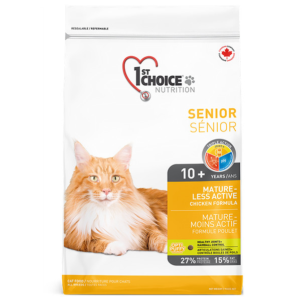 1st Choice Senior Mature Less Aktiv ФЕСТ ЧОЙС СЕНЬЙОР сухий суперпреміум корм для літніх або малоактивних котів Київ - фото 1