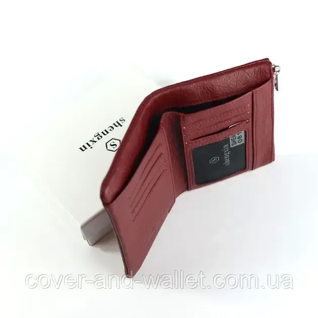 Стильний жіночий шкіряний гаманець невеликого розміру червоно-чорний Helen Verde 0811 Київ - фото 4