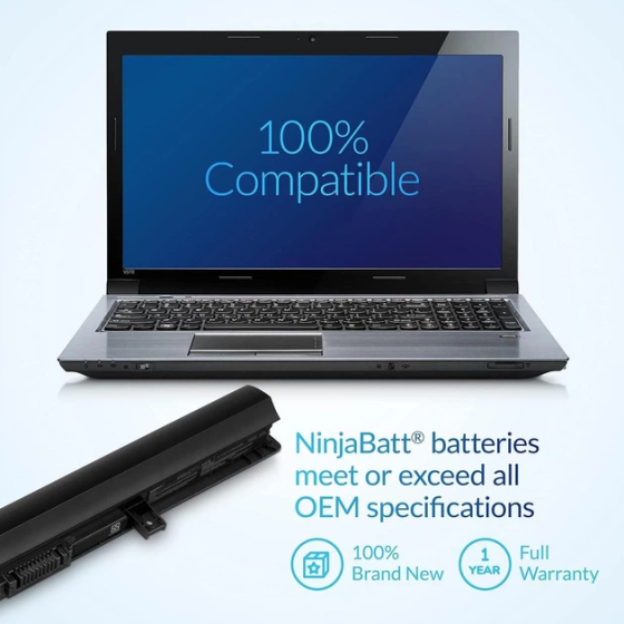 Аккумулятор NinjaBatt для Toshiba Satellite C50-B C55-B L50-B (PA5185U-1BRS): 33Wh, 14.8V, Premium Cells, 500+ циклов Киев