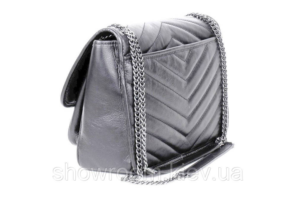 Жіноча сіра шкіряна сумочка Vera Pelle (6429) Київ - фото 3