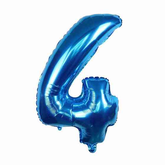 Кулька цифра 4 фольгована 32 дюйма блакитний Київ