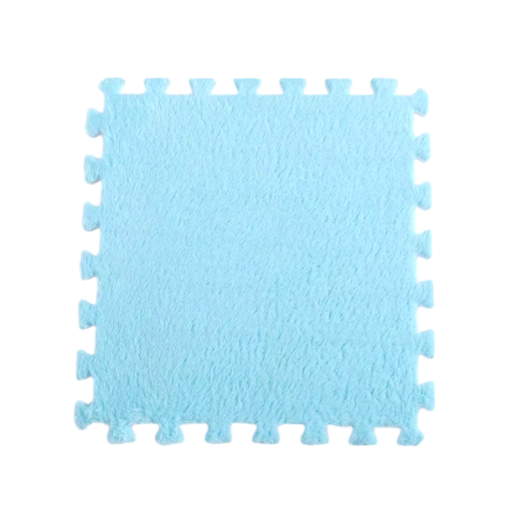 Коврик-пазл плюшевый, термоковрик, мат детский теплый 90*120см, 12 пазлов, цвет голубой Каменец-Подольский - изображение 2