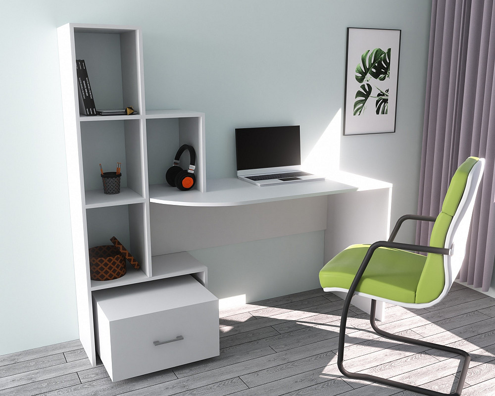 Стіл письмовий СП-1 №2, Білий, 1500/550/1500 Львів - фото 2