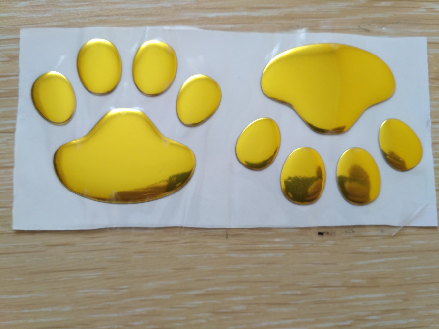 Випукла Наклейка на авто Сліди Золото Київ - фото 1