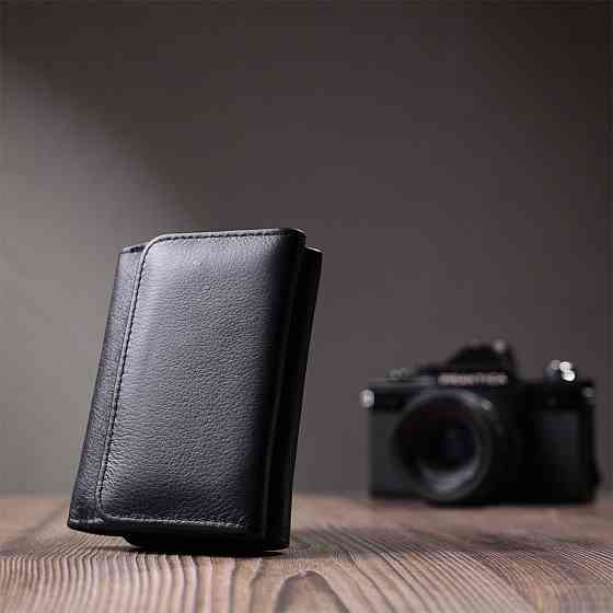 Гаманець для жінок з натуральної шкіри горизонтального формату ST Leather 22722 Чорний Київ