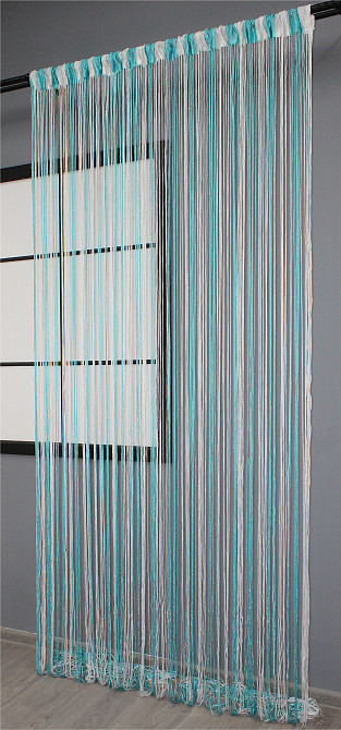 Штори-нитки з люрексом Лазурний з білим 300х300см 1 шт (61-028) Київ - фото 4