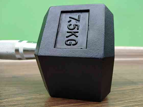 Гантель 7.5 кг цельная шестигранная гексагональная Zelart Киев