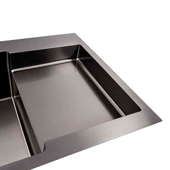 VALESO Мийка Valeso Handmade CM 78×50C L (PVD чорна) з поглибленою полицею Киев