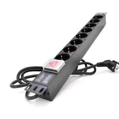 Силовий блок 19&quot; 8 розеток, кабель 1.8м, вимикач, алюм. корпус Pipo (PP8PDUGR) Вінниця