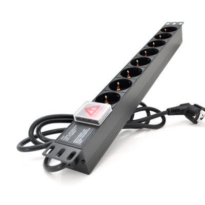 Силовой блок 19" 8 розеток, кабель 1.8м, выключатель, алюм. корпус Pipo (PP8PDUGR) Винница - изображение 1