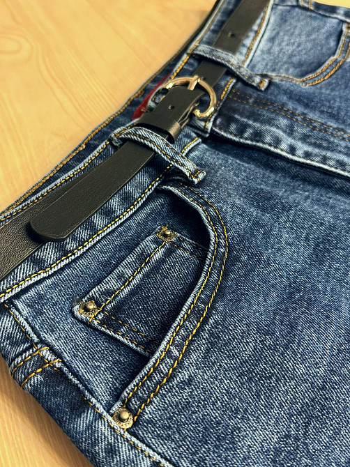 Спідниця жіноча джинсова Vanver 8235 з ременем та розрізом синя, синій, 30, 30, 85 см, 109 см Київ - фото 15