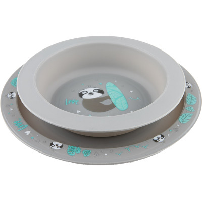 Набор детской посуды Canpol babies Exotic Animals Серый 2 шт. (56/523_grey) Винница - изображение 1