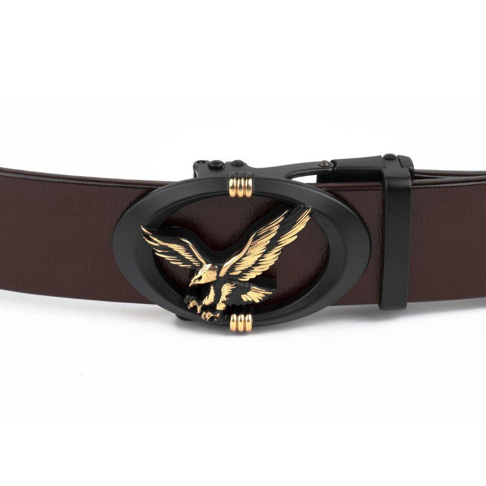Ремень мужской с пряжкой автомат с силуэтом орла Vintage 20298 Коричневый Киев - изображение 3