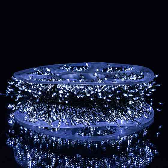 Garlando Новорічна гірлянда кімнатна роса 100 м 3000 LED Хвойна лапа зелений провід Біле сяйво Київ