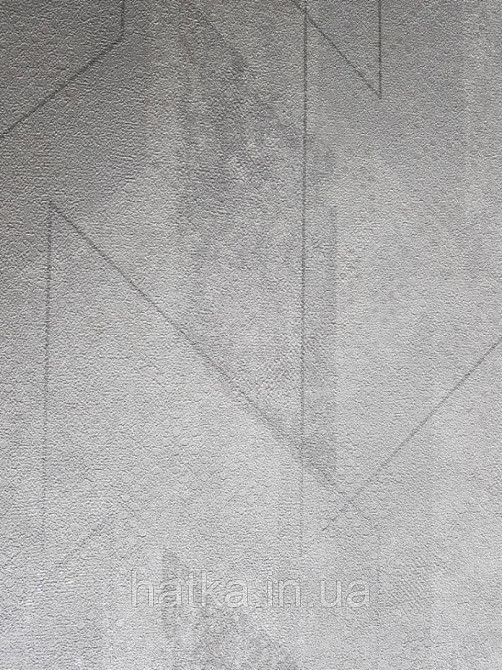 Шпалери вінілові на флізелін GranDeco Dorina метрові геометрія смуги фігури сіро-бежеві з сріблом Київ - фото 1