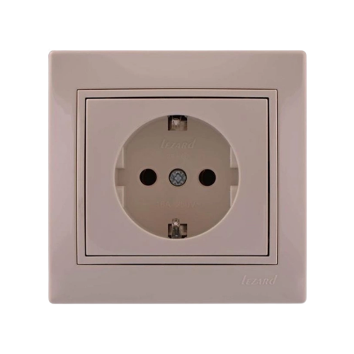 MIRA крем Розетка внутрішня із заземленням зі вставкою Лезард Житомир