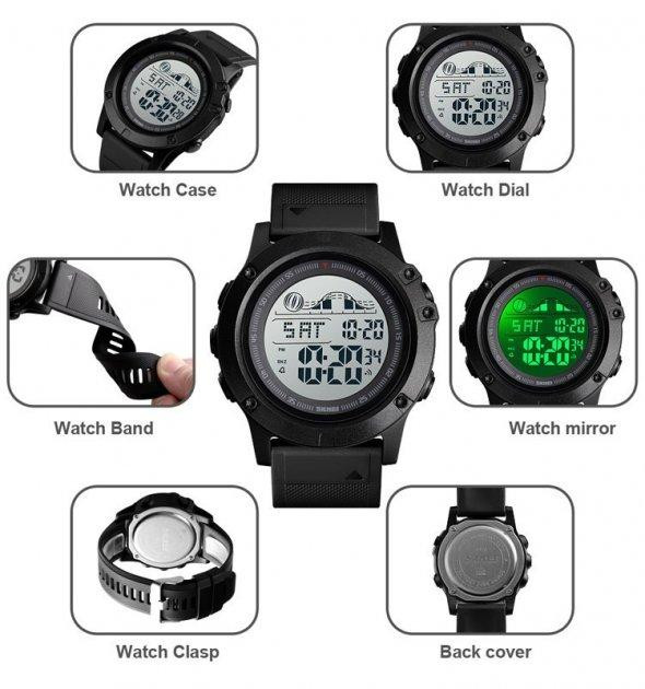 Мужские наручные часы Skmei 1476 (Черные) Винница - изображение 3