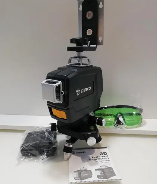 Лазерный уровень Deko 3D Hilda XEAST Fukuda 12 линий + штатив 1.02м Зеленый луч (полный комплект) Киев - изображение 5