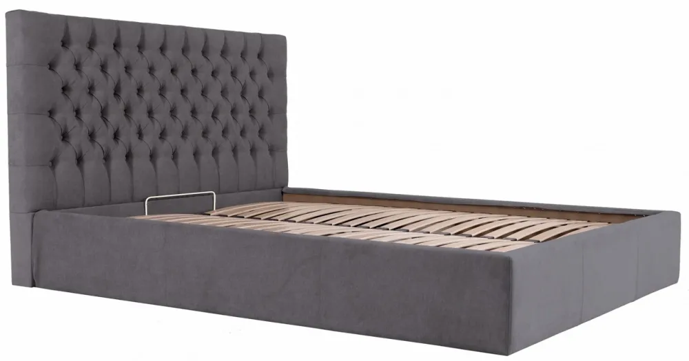 Кровать Двуспальная Cambridge VIP 160 х 200 см Мисти Dark Grey С дополнительной металлической цельносварной рамой Темно-серый Киев - изображение 2