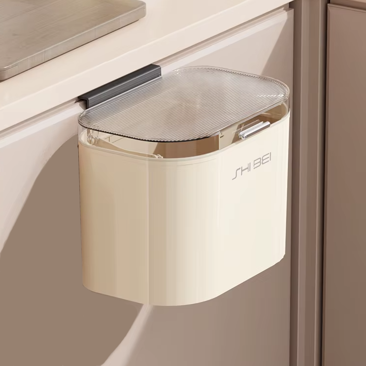 Контейнер для сміття з кришкою, прозорий пластиковий бак, підвісний контейнер для кухні, об'єм 8 л, розмір 26x16x19.5 см Кам'янець-Подільський - фото 2