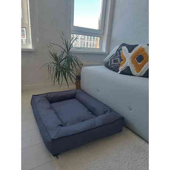 Водонепроникний лежак лежанка спальне місце для тварин зі знімним чохлом графіт S (60см) Київ