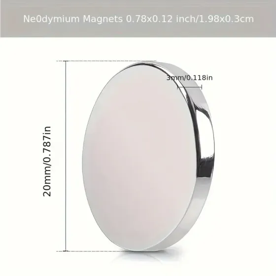 Неодимові магніти 20x3мм N35, 10 шт, сильні та компактні Київ