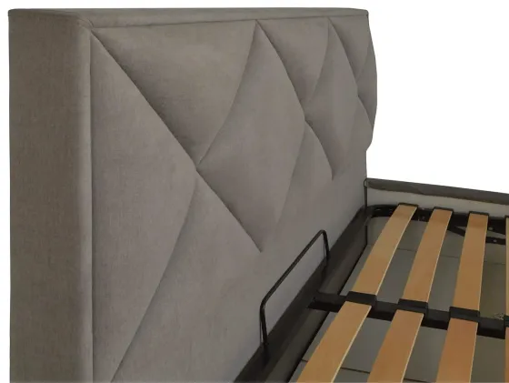 Ліжко Двоспальне Leeds Comfort 160 х 200 см Madrit 15 З підйомним механізмом та нішою для білизни Сірий Київ