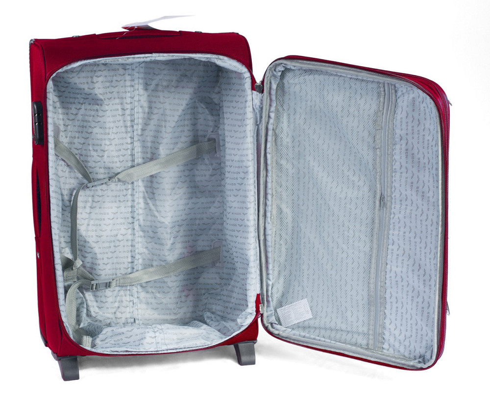 Чемодан WINGS большой бордовый тканевый 73 см Киев - изображение 4
