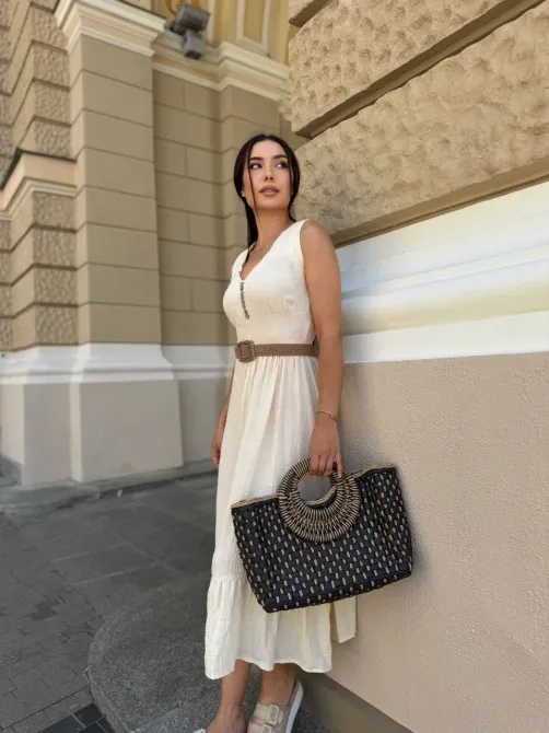 Сарафан з муслін-хлопку айворі XS-S, новий з біркою Одеса - фото 2