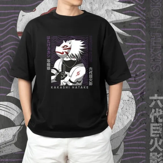 Футболка для подростка мальчика с принтом Наруто Какаші Анбу Размер 160 Anime10338 Днепр