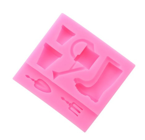 Молд кондитерский Садовые инструменты 75 на 70 мм розовый Киев - изображение 3