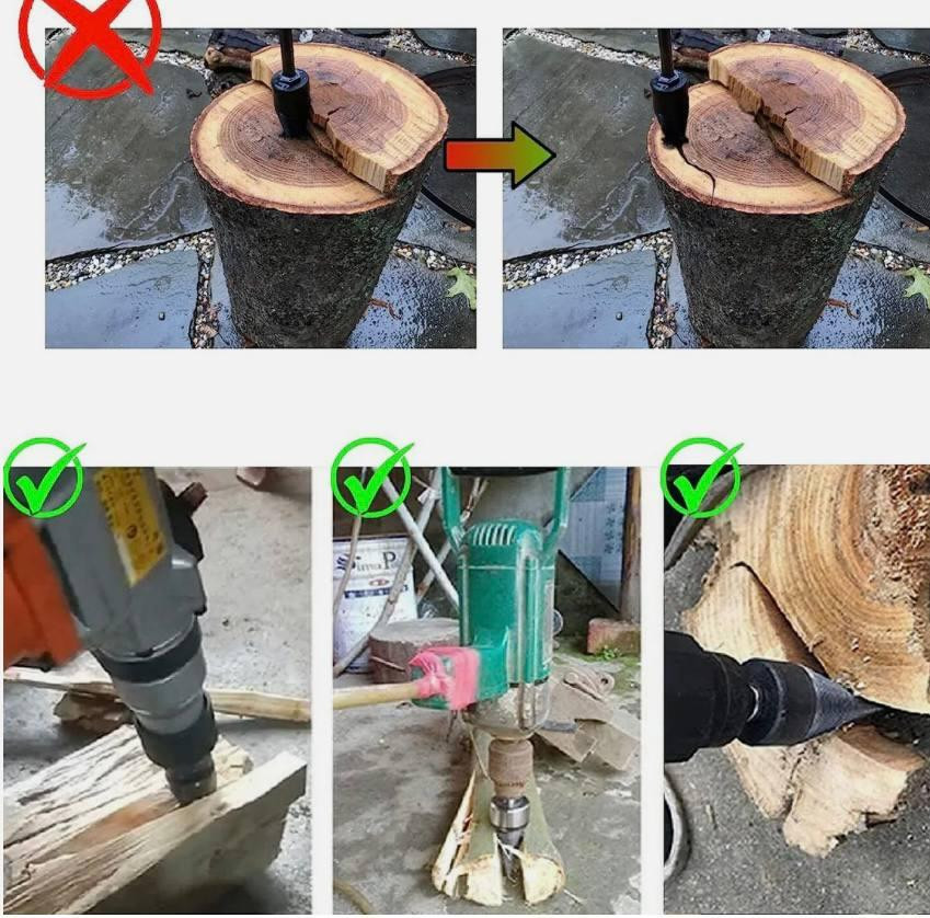 Свердло для колки дров Винтовий колун на перфоратор та дріль, конус дровокіл Київ - фото 4