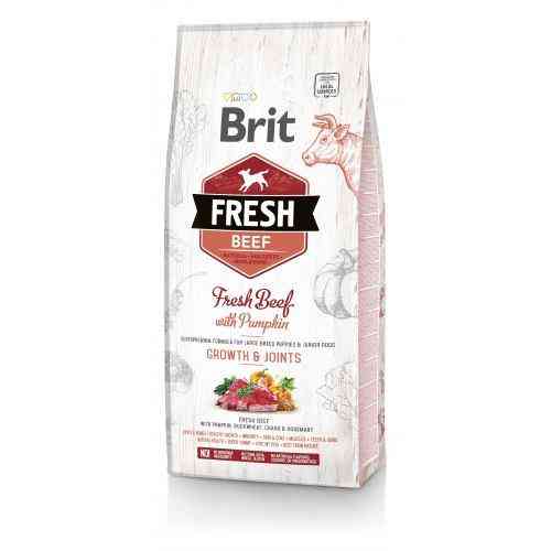 Сухий корм Brit Fresh для цуценят та молодих собак великих порід, з яловичиною та гарбузом, 12 кг Київ