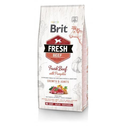 Сухой корм Brit Fresh для щенков и молодых собак больших пород, с говядиной и тыквой, 12 кг Киев - изображение 1
