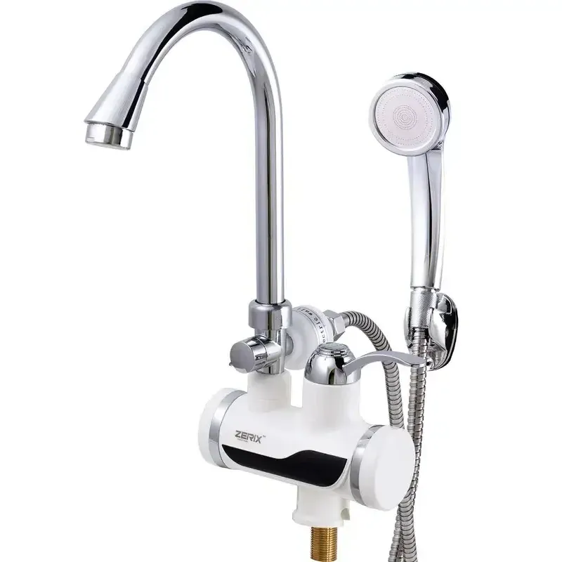 Проточный водонагреватель Zerix ELW08-E на мойку/умывальник 3,6 кВт с душем и индикатором температуры Черновцы - изображение 3