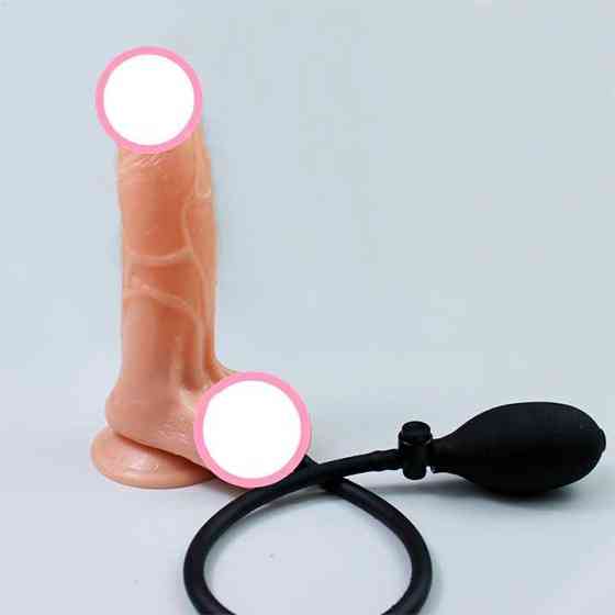 Надувний реалістичний фалоімітатор з грушею "Blow Me Up" - 19*4,2 см - Тілесний Вінниця