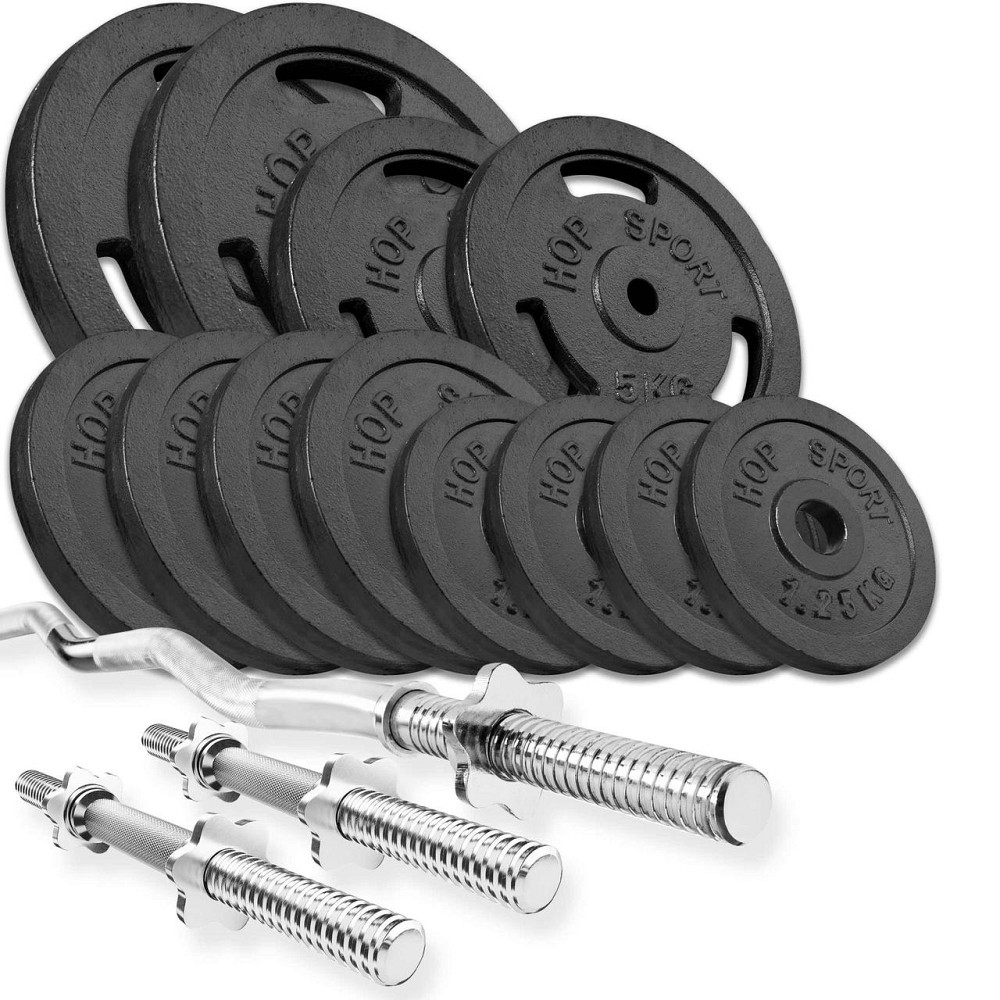 Набір STRONG 57кг з W-подібним і гантельними грифами Київ - фото 1