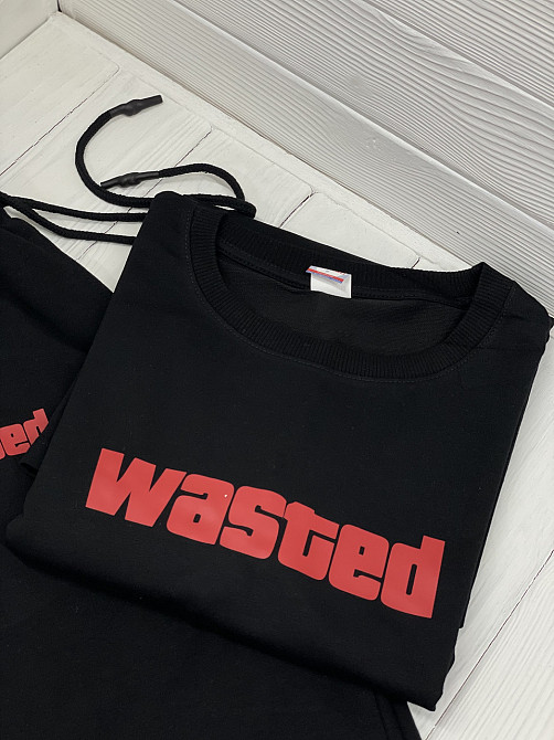 Костюм комплект Oversize літній Unisex  - WASTED (шорти + футболка) Чернівці - фото 4