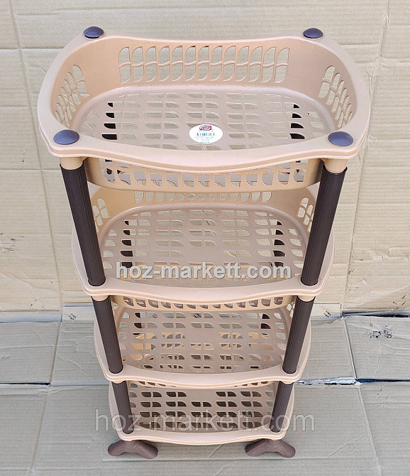 Полиця етажерка пластикова для ванни та кухні бежева Харків - фото 2