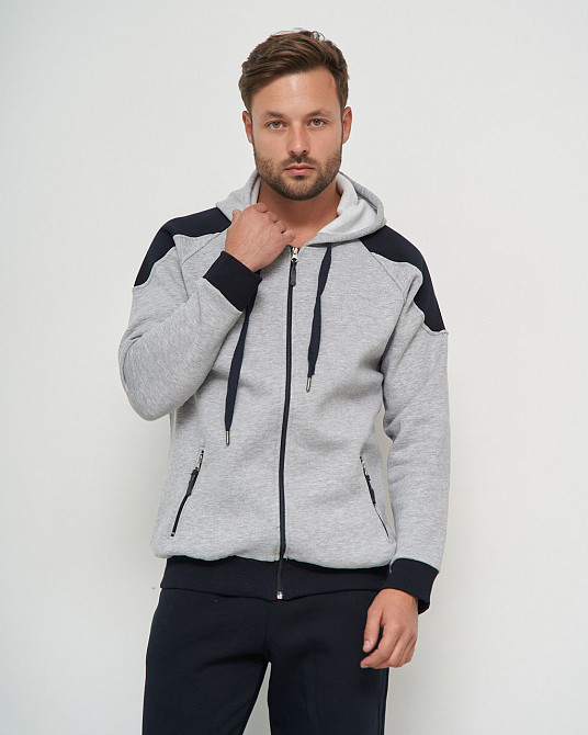 Чоловічий теплий костюм на блискавці зі штанами — Байка з начосом Tom John 93399 XL Київ - фото 1